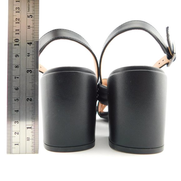 Unworn LINEA PAOLO Black Crossover Sling Back Block Heel Sandals 9.5 - Picture 5 of 8